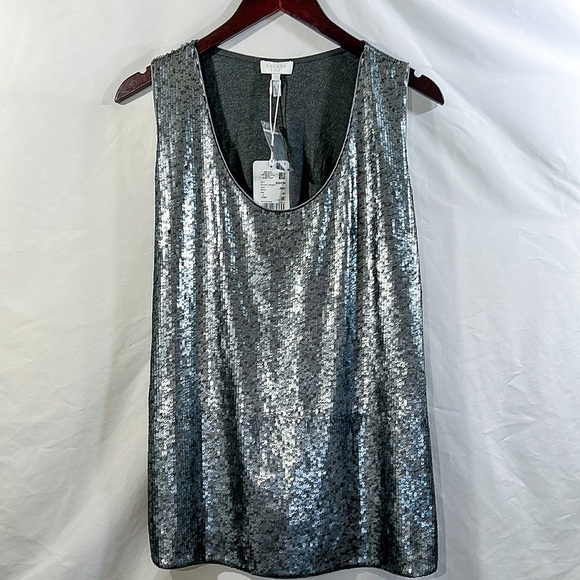 NWT ESCADA Silver Sequins Sleeveless Top
Size 42- Large - Picture 1 of 8